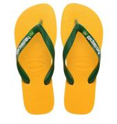 Havaianas brasil logo pop yellow teenslippers unisex