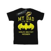 DC Comics Dames batman my dad is a superhero katoenen vriendje t-shirt