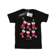 Friends Dames kerstmis kousen katoenen vriendje t-shirt