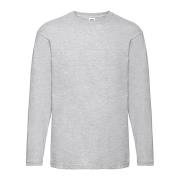 Fruit of the Loom Heren valueweight heather t-shirt met lange mouwen