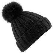 Beechfield Volwassen unisex verbier faux fur pom pom muts