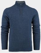 Bos Bright Blue Pullover lambswool half zip 1151224/218