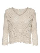 Jacqueline de Yong new sun 3/4 cropped pullover knt 15212788 tapioca