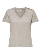 Only Onlstephi ss aop v-neck top jrs zand dessin