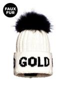 Goldbergh hodd beanie faux pom muts ws dames -