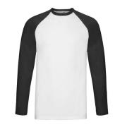 Fruit of the Loom Heren baseball t-shirt met lange mouwen