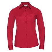 Russell Athletic Dames klassiek polycotton easy-care shirt met lange m...