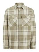 Jack & Jones jprccraymond spring check overshirt 12274956 white pepper