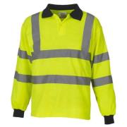 Yoko Heren hi-vis poloshirt met lange mouwen