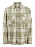 Jack & Jones Jprccraymond spring check overshirt ecru dessin