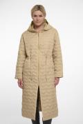 Rino & Pelle Long quilted jacket with hood zand