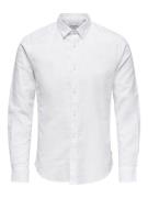 Only & Sons onscaiden ls solid linen shirt noos 22012321 white