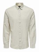 Only & Sons onscaiden ls solid linen shirt noos 22012321 chinchilla