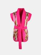Mucho Gusto ® teddy vest reversible fuchsia met leopardenprint