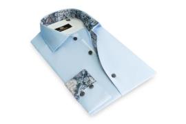 Circle of Gentlemen Merlijn effen overhemd met contrast details 100% c...
