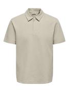 Only & Sons Onskian reg seersucker ss polo beige