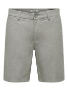 Only & Sons onsmark 0011 cotton linen shorts no 22024940 castor gray