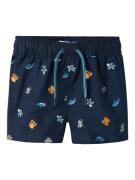 Name It Jongens zwemshorts nmmzoo zeedieren print donkerblauw
