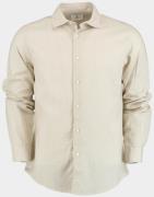 Bos Bright Blue Casual hemd lange mouw linnen katoen shirt lm 42540015...