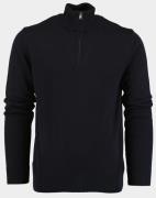 Bos Bright Blue Half zip met halve rits art-302/3527 navy