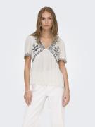 Jacqueline de Yong Jdyharper s/s v-neck embroidery top