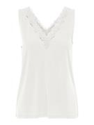 Only Onlfree life sl v-neck lace mix top jrs off-white