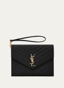 Saint Laurent Cassandre flap clutch van quilted kalfsleer