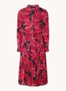 Hobbs Midi blousejurk met bloemenprint en plissé