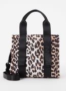 Ganni Recycled Tech Tote handtas met panterprint