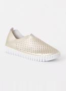 Ilse Jacobsen Espadrille van leer met metallic finish