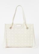 Maje Shopper van canvas met leren details