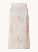 Refined Department Midi rok van satijn met print