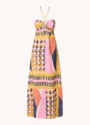 ba&sh Molly maxi jurk met grafische print en rugdecolleté