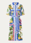 Farm Rio Tropical Destination midi blousejurk in linnenblend met bloem...