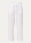 Benetton High waist straight fit cropped chino in linnenblend