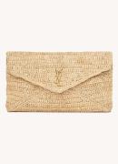 Saint Laurent Cassandre Large clutch van raffia