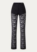 NIKKIE Dijon high waist flared fit broek met opengewerkt dessin