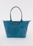 Longchamp Le Pliage Green schoudertas L met leren details