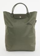 Longchamp Le Pliage Green handtas M met leren details