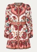 Farm Rio Riad mini blousejurk met bloemenprint en ceintuur