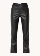 L.K.Bennett Hardy high waist straight fit broek van imitatieleer