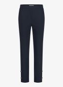 Studio Anneloes Ivory mid waist slim fit pantalon met sierknopen