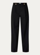 Sandro High waist straight fit pantalon in wolblend met steekzakken