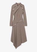 Reiss Cat asymmetrische midi jurk met streepprint