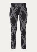 BRAX Maron mid waist straight fit pantalon met print en lurex