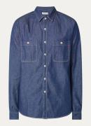 Replay Regular fit overhemd van chambray met borstzakken