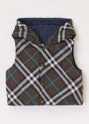 Burberry Slade reversible gewatteerde bodywarmer met ruitdessin