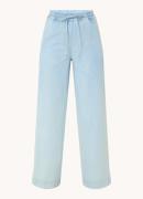 by-bar Jeff high waist wide fit broek van denim met trekkoord