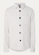 Profuomo Herringbone regular fit overshirt in wolblend met borstzak