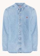 Diesel D-Simply regular fit overshirt van denim met logoborduring